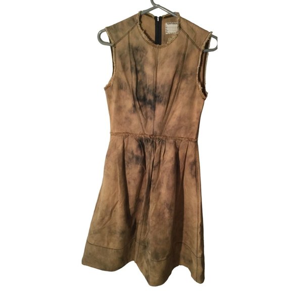 Women's Sleeveless Denim Midi Dress - Gary Graham - Size 2 Distressed Pale - Picture 1 of 4